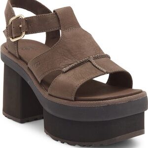 UGG  4" NEW HEIGHTS PLATFORM T-STRAP HEELS SANDALS, WOMEN US 7/EUR 38 New No Box